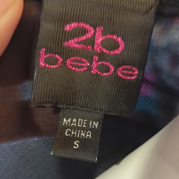 2B Bebe Black Sheer Ruffle Blouse - Picture 8 of 8